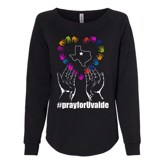 Pray For Uvalde Colorful Handprints Womens California Wash Sweatshirt