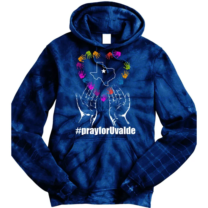 Pray For Uvalde Colorful Handprints Tie Dye Hoodie