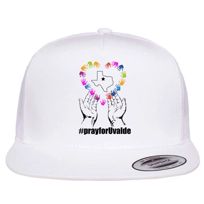 Pray For Uvalde Colorful Handprints Flat Bill Trucker Hat