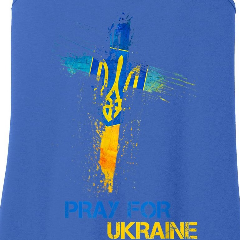 Pray For Ukraine God Bless Ukraine Ukrainian Flag Ladies Essential Tank