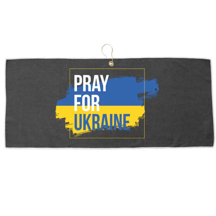 Pray For Ukraine Large Microfiber Waffle Golf Towel