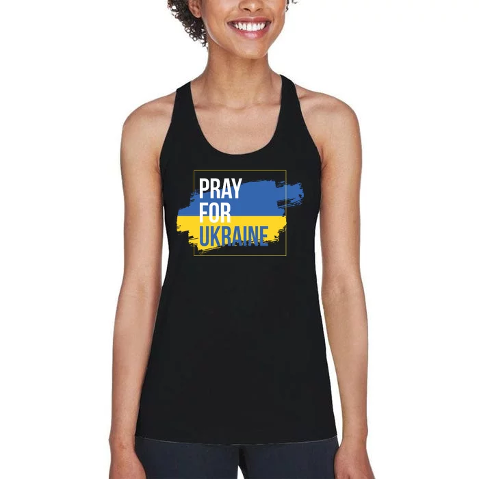 Pray For Ukraine Women's Racerback Tank