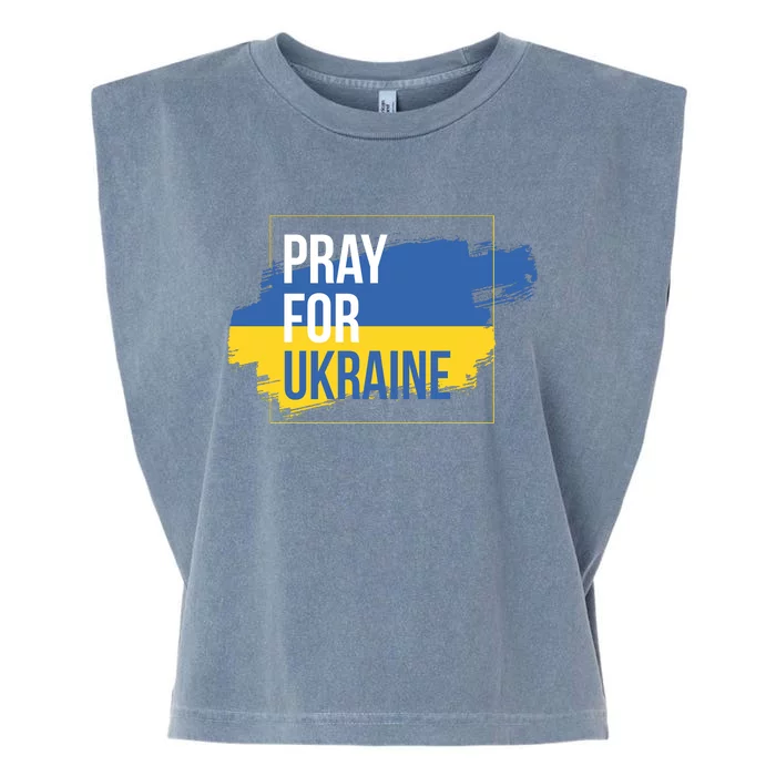 Pray For Ukraine Garment-Dyed Women's Muscle Tee