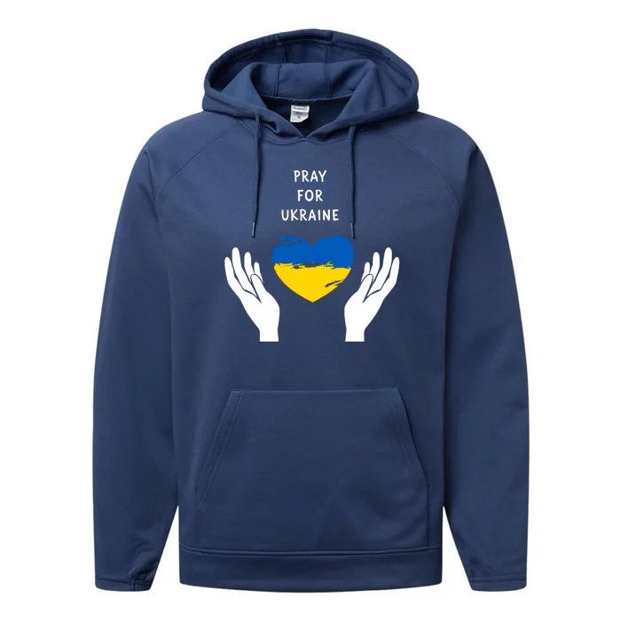 Pray For Ukraine I Stand With Ukraine Puck Futin Performance Fleece Hoodie