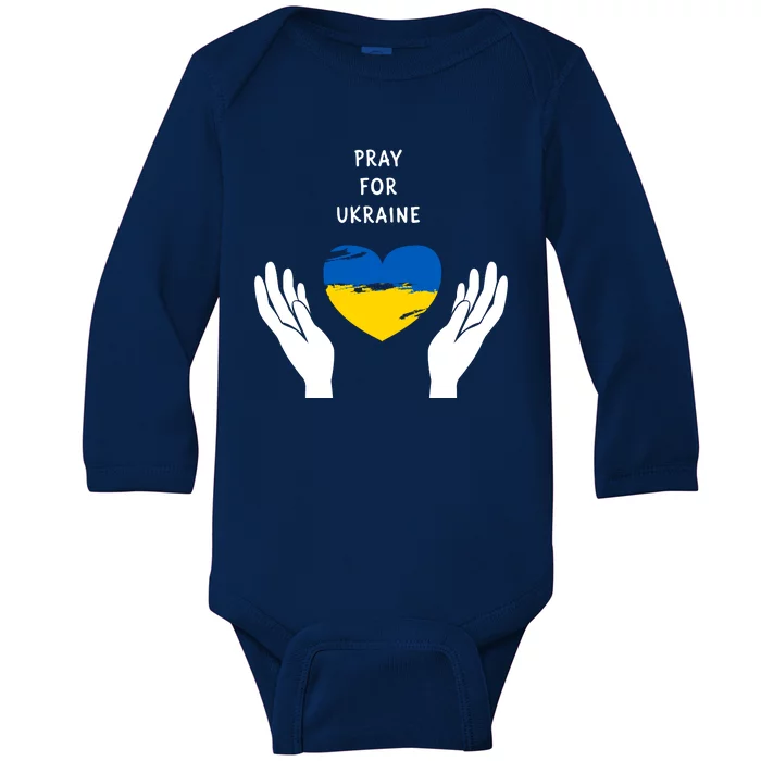 Pray For Ukraine I Stand With Ukraine Puck Futin Baby Long Sleeve Bodysuit