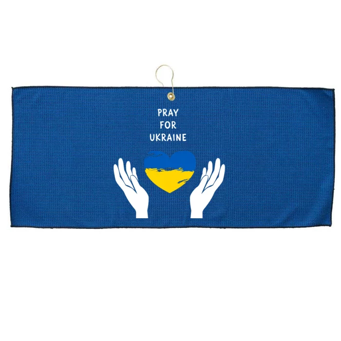 Pray For Ukraine I Stand With Ukraine Puck Futin Large Microfiber Waffle Golf Towel