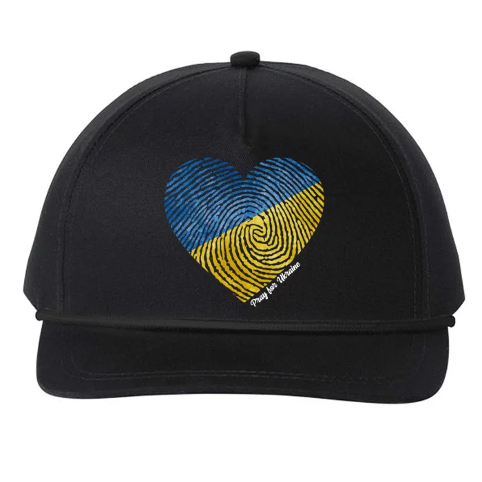 Pray For Ukraine Heart Snapback Five-Panel Rope Hat