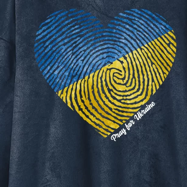 Pray For Ukraine Heart Hooded Wearable Blanket