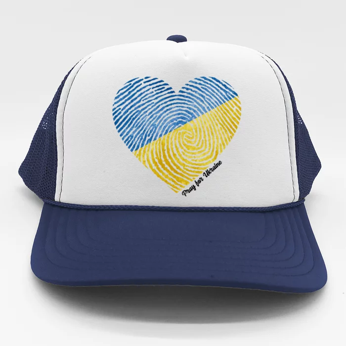 Pray For Ukraine Heart Trucker Hat