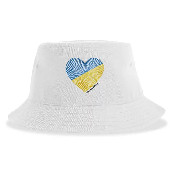 Pray For Ukraine Heart Sustainable Bucket Hat