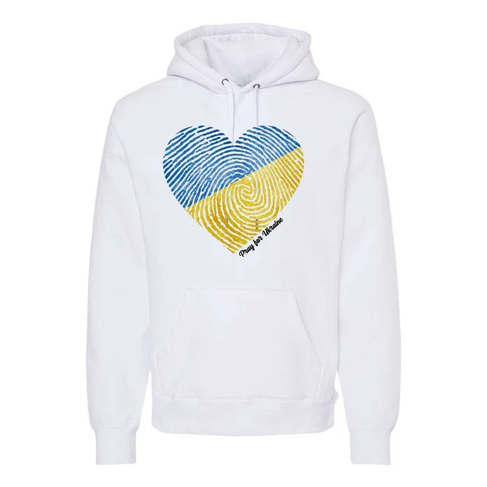 Pray For Ukraine Heart Premium Hoodie