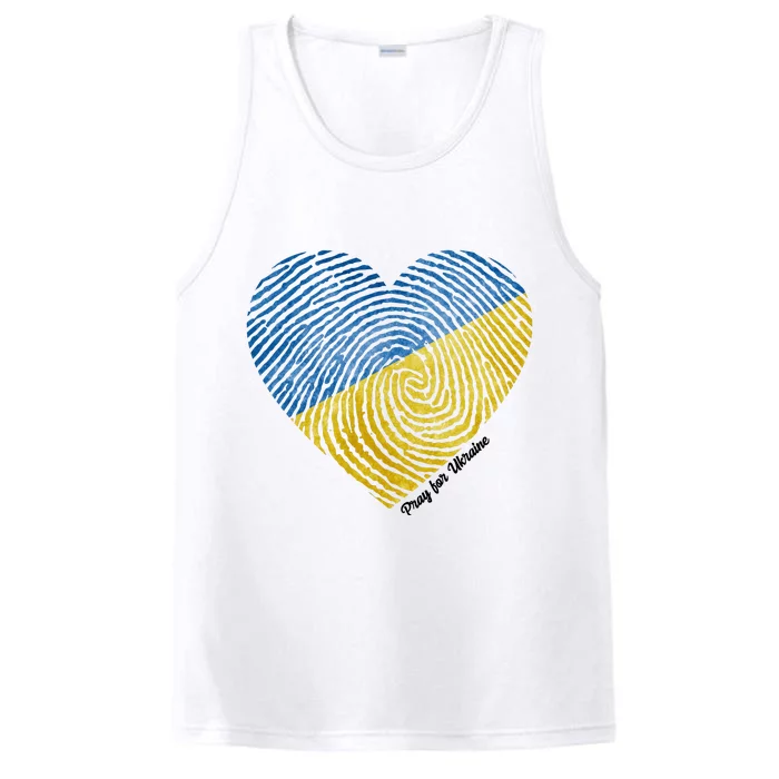 Pray For Ukraine Heart Performance Tank