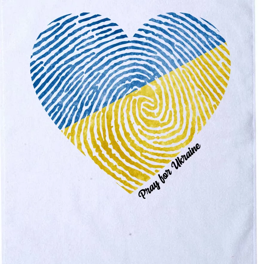 Pray For Ukraine Heart Platinum Collection Golf Towel