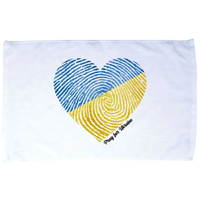 Pray For Ukraine Heart Microfiber Hand Towel