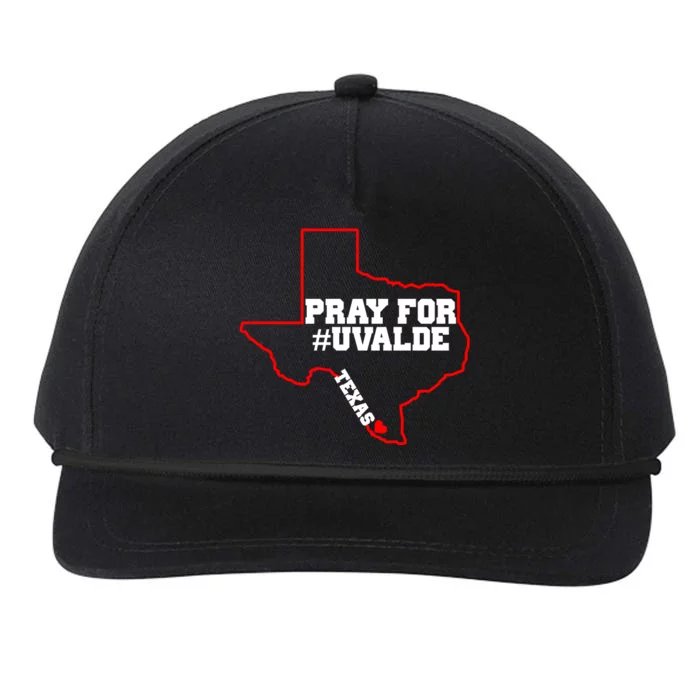 Pray For Uvalde Texas Strong Map Snapback Five-Panel Rope Hat