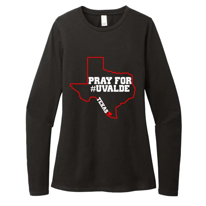 Pray For Uvalde Texas Strong Map Womens CVC Long Sleeve Shirt