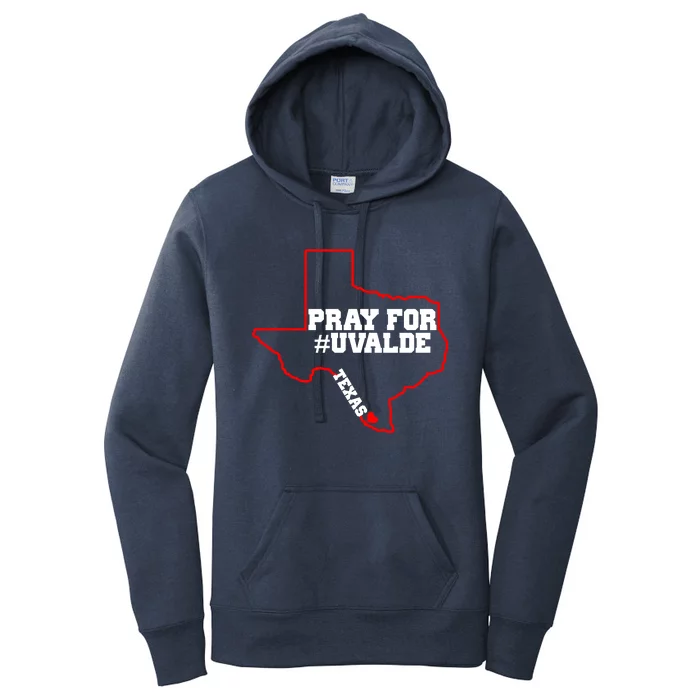 Pray For Uvalde Texas Strong Map Women's Pullover Hoodie