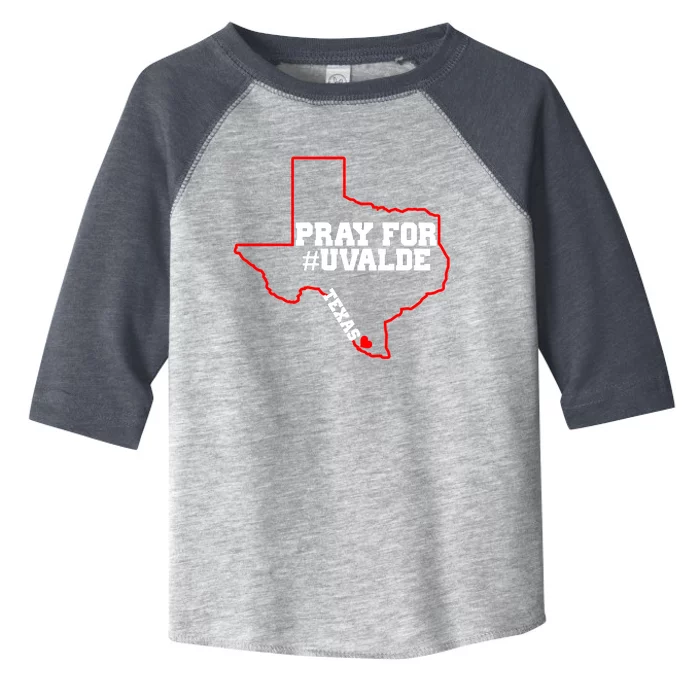 Pray For Uvalde Texas Strong Map Toddler Fine Jersey T-Shirt