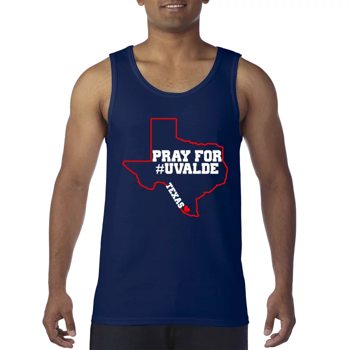 Pray For Uvalde Texas Strong Map Tank Top