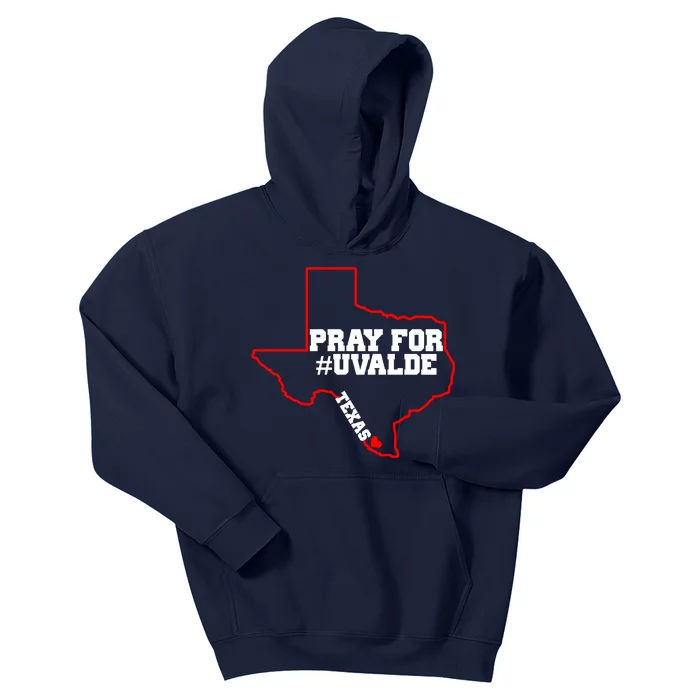 Pray For Uvalde Texas Strong Map Kids Hoodie