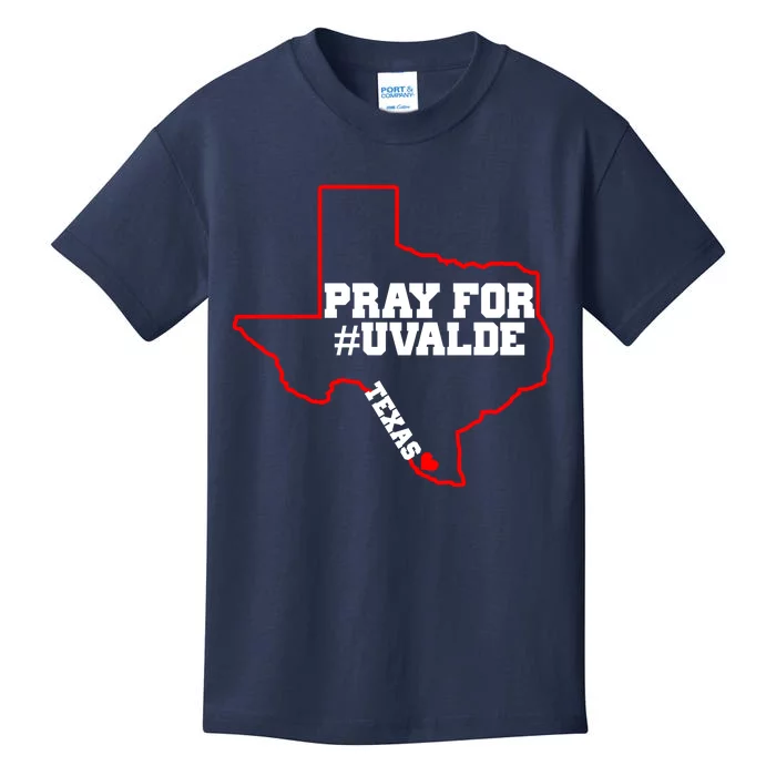 Pray For Uvalde Texas Strong Map Kids T-Shirt