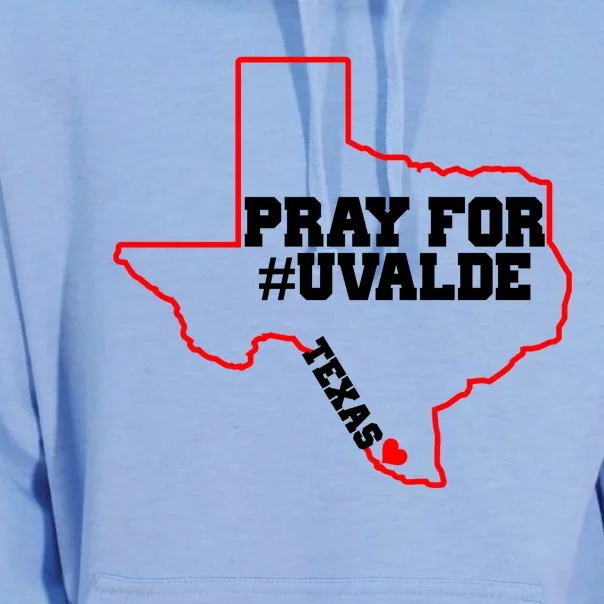 Pray For Uvalde Texas Strong Map Unisex Surf Hoodie