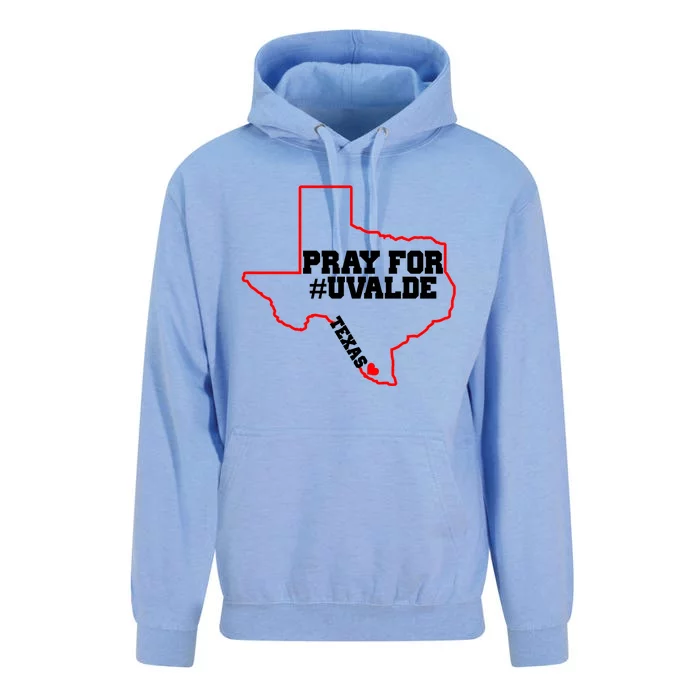 Pray For Uvalde Texas Strong Map Unisex Surf Hoodie