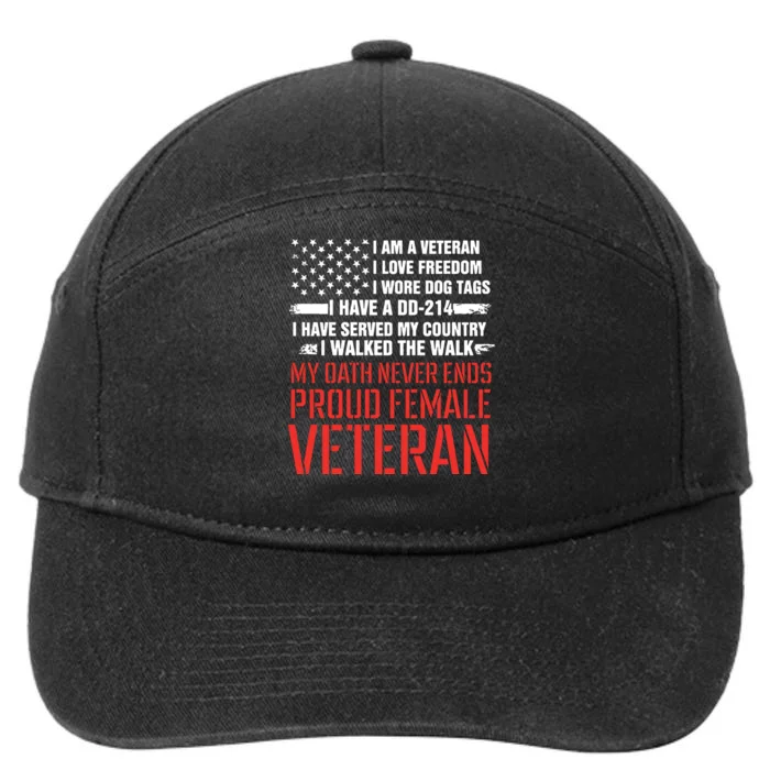 Proud Female Veteran 7-Panel Snapback Hat