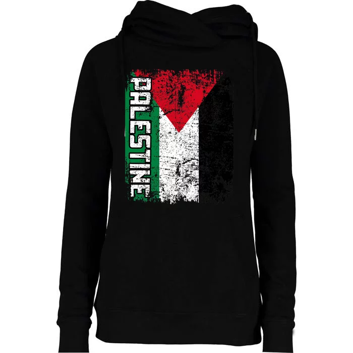 Palestine Flag | Vintage Big Palestine Flag Womens Funnel Neck Pullover Hood