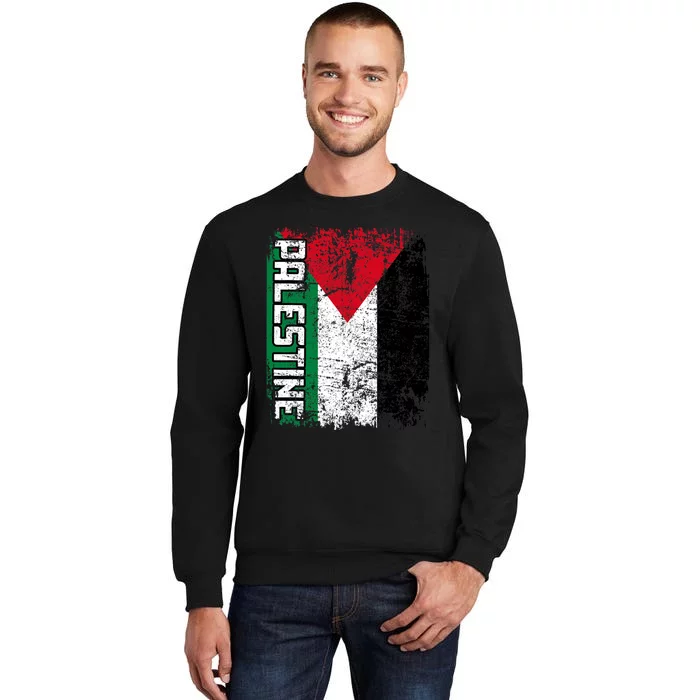 Palestine Flag | Vintage Big Palestine Flag Tall Sweatshirt