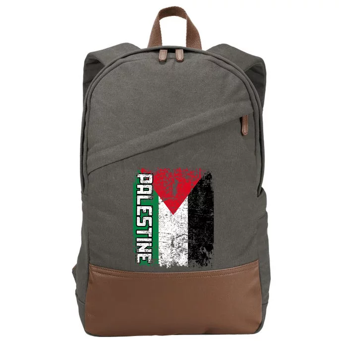 Palestine Flag | Vintage Big Palestine Flag Cotton Canvas Backpack