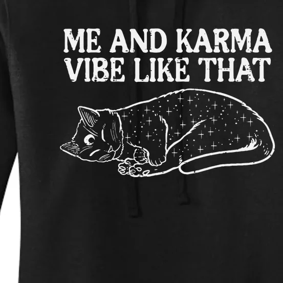 Playful Feline Vibes Hilarious Me and Karma Design Women's Pullover Hoodie