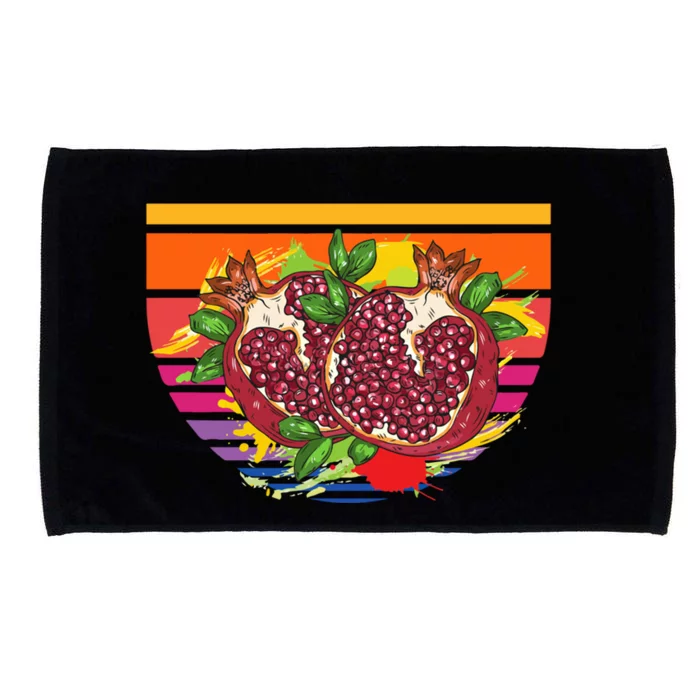 Pomegranate Fruit Vintage Retro Food Lover Funny Gift Microfiber Hand Towel