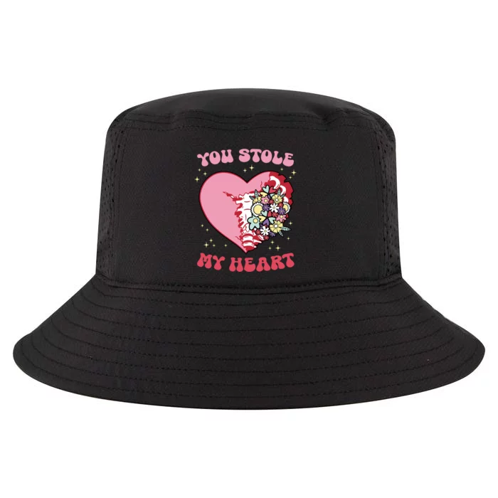 Pink Floral Valentine You Stole My Heart Matching Couple Cool Comfort Performance Bucket Hat