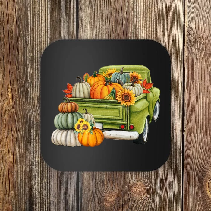 Pumpkin Fall Vintage Truck Coaster