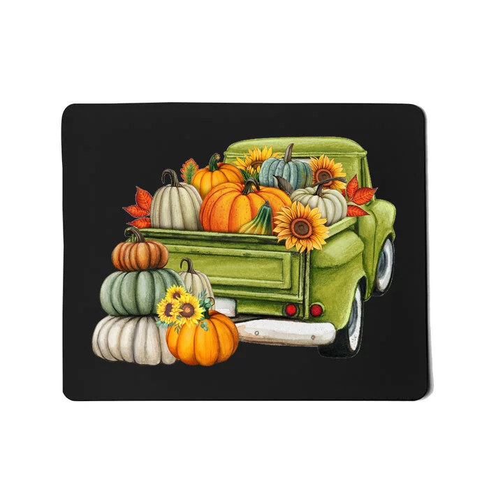 Pumpkin Fall Vintage Truck Mousepad