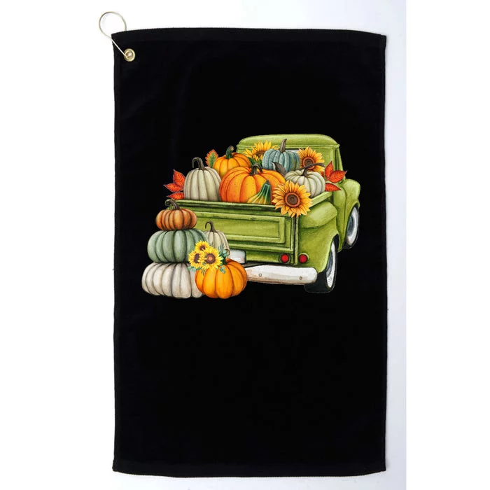 Pumpkin Fall Vintage Truck Platinum Collection Golf Towel