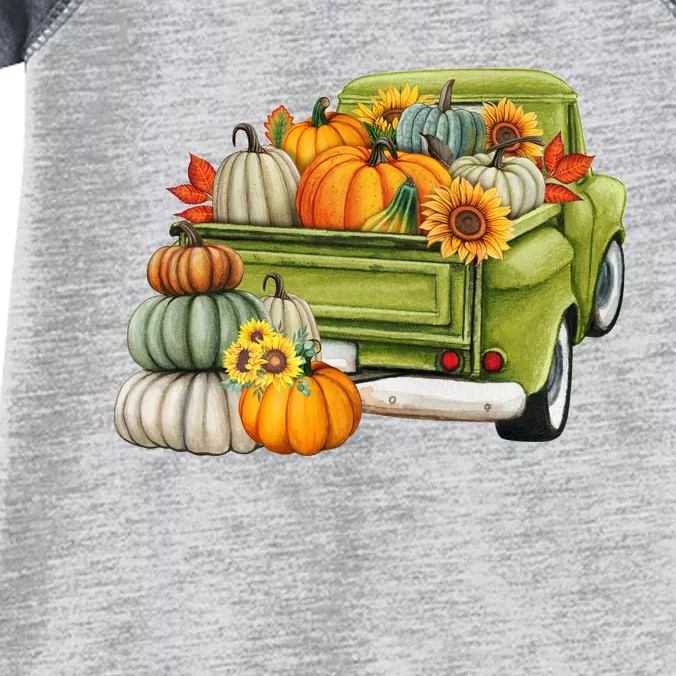 Pumpkin Fall Vintage Truck Infant Baby Jersey Bodysuit