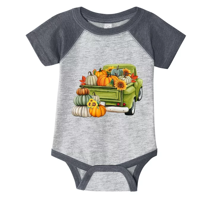 Pumpkin Fall Vintage Truck Infant Baby Jersey Bodysuit