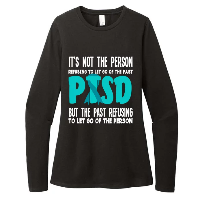 Ptsd Fighter Warrior Teal Ribbon Ptsd Awareness Gift Womens CVC Long Sleeve Shirt