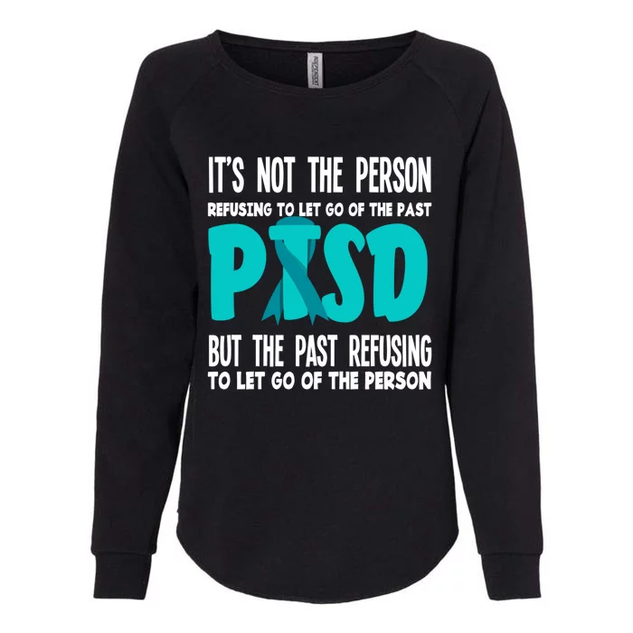 Ptsd Fighter Warrior Teal Ribbon Ptsd Awareness Gift Womens California Wash Sweatshirt