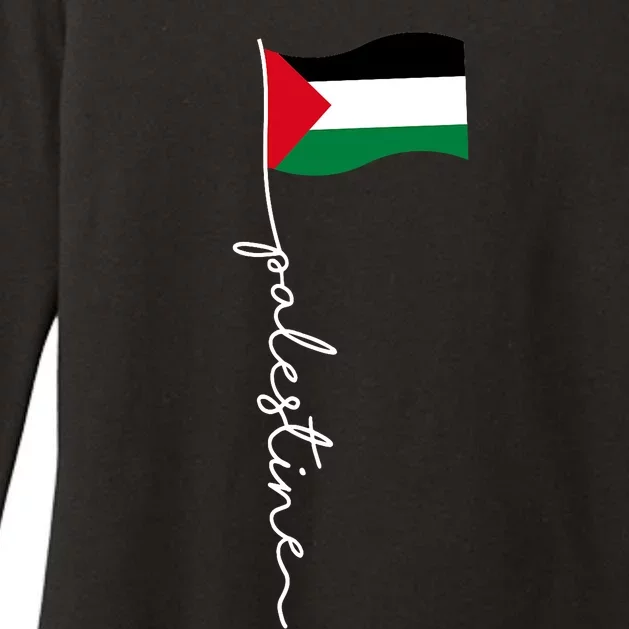 Palestine Flag With Palestine Name For Palestinians & Alquds Womens CVC Long Sleeve Shirt