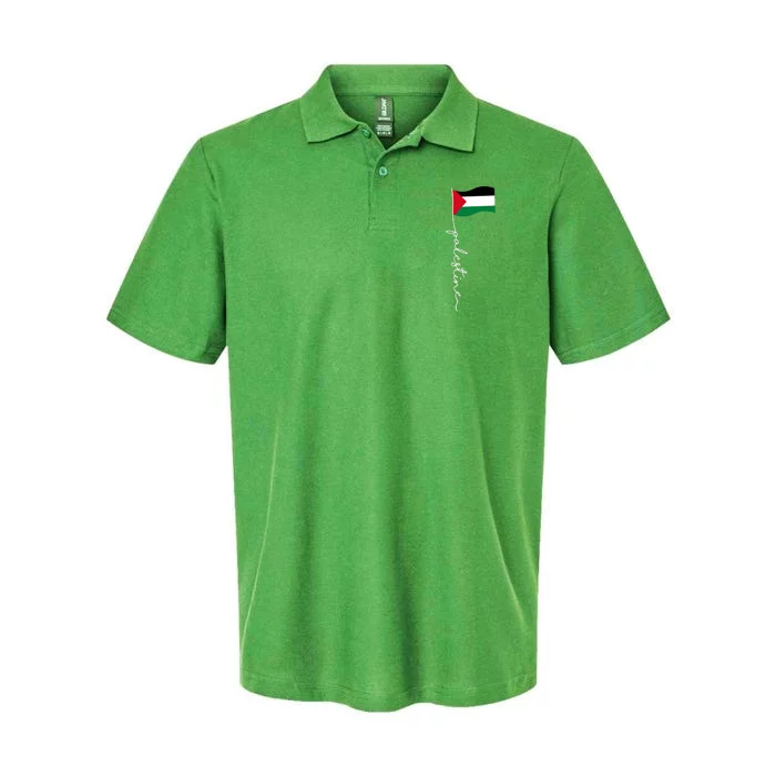 Palestine Flag With Palestine Name For Palestinians & Alquds Softstyle Adult Sport Polo