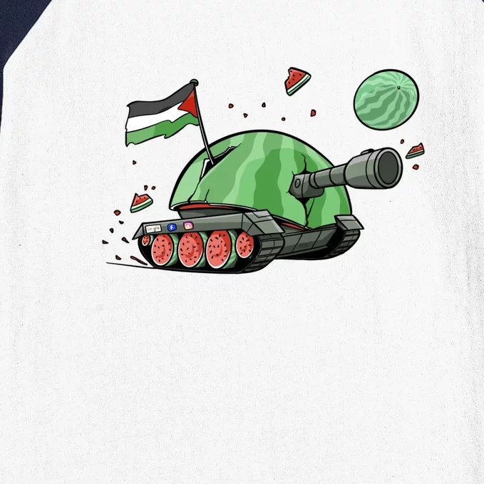 Palestine Flag Watermelon Baseball Sleeve Shirt