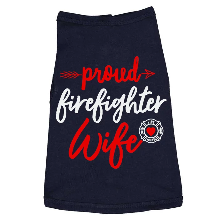 Proud Firefighter Wife gift Fireman's Husband boyfriend Doggie Tank