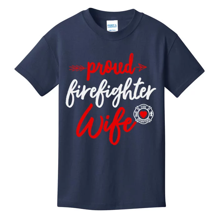 Proud Firefighter Wife gift Fireman's Husband boyfriend Kids T-Shirt