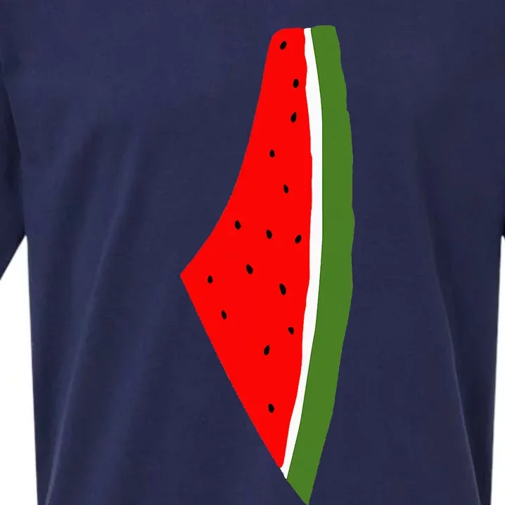 Palestine Flag Watermelon Peace Sueded Cloud Jersey T-Shirt