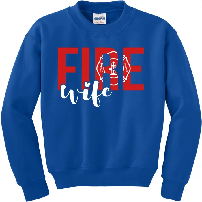 Proud Fire Wife Of Firefighter Wife Fire Wife Meaningful Gift Kids Sweatshirt