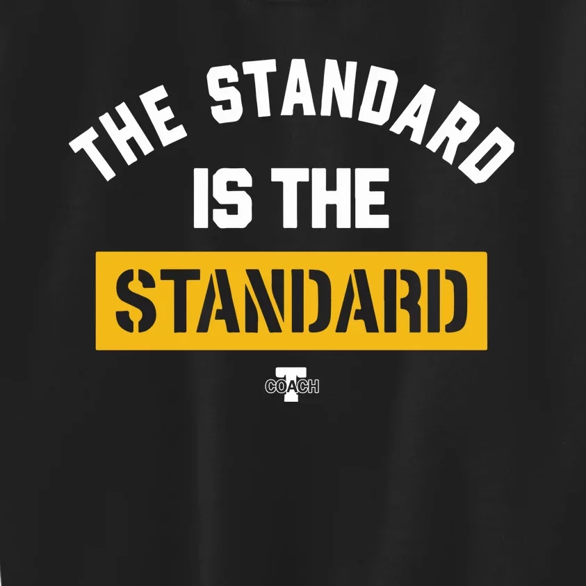 Pat Freiermuth Wearing The Standard Is The Standard Kids Sweatshirt