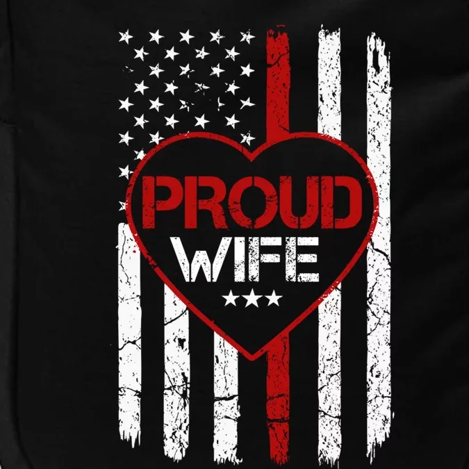 Proud Firefighter Wife American Flag Tee For Fire Wife Gift Impact Tech Backpack